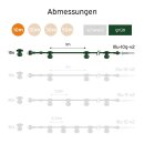 Illu Lichterkette Komplettset 10m -> 10 E27 Fassungen mit Dichtung zum Verschrauben verlängerbar Grün