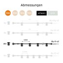 Illu Lichterkette Komplettset 10m -> 20 E27 Fassungen mit Dichtung zum Verschrauben schwarz verlängerbar