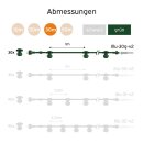 Illu Lichterkette Komplettset 30m -> 30 E27 Fassungen mit Dichtung zum Verschrauben verlängerbar Grün