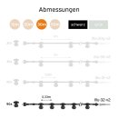 Illu Lichterkette Komplettset 30m -> 90 E27 Fassungen mit Dichtung zum Verschrauben schwarz verlängerbar