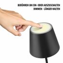 LED Akku Tischleuchte dimmbar ohne Kabel innen & außen warmweiß IP54 schwarz