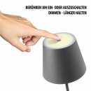 LED Akku Tischleuchte dimmbar ohne Kabel innen & außen warmweiß IP54 anthrazit