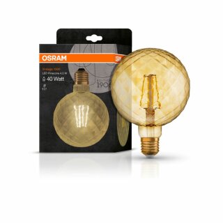 Osram Vintage 1906 LED Filament Tannenzapfen Globe G125 4,5W = 40W E27 gold gelüstert 470lm extra warmweiß 2500K