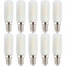 10 x LED Leuchtmittel Röhre T25 Dunstabzugshaubenlampe 2,5W = 23W E14 matt 220lm warmweiß 2700K 270°