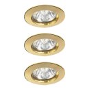 3 x Paulmann Halogen Einbauleuchten rund Gold IP44 3 x...