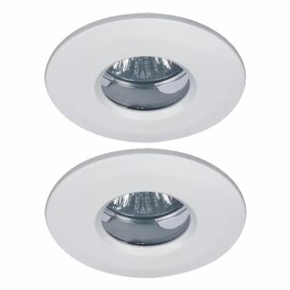 2 x Paulmann Halogen Einbauleuchte Einbaustrahler rund Weiß IP65 2 x 35W GU5,3 430lm warmweiß dimmbar