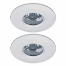 2 x Paulmann Halogen Einbauleuchte Einbaustrahler rund Weiß IP65 2 x 35W GU5,3 430lm warmweiß dimmbar