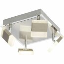 Brilliant LED Deckenleuchte Target Nickel/Chrom 4-flammig 4 x 5W 1400lm warmweiß 3000K schwenkbar