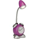 Brilliant LED Tischlampe Pharrell pink 1,5W 90lm warmweiß Uhr & Wecker Flexarm & Schalter