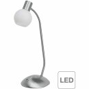 Brilliant LED Tischleuchte Philo Eisen gebürstet 3W E14 260lm warmweiß 3000K mit Schalter