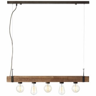 Brilliant Pendelleuchte Woodhill Antik/Schwarz max. 5 x 30W E27 ohne Leuchtmittel kürzbar