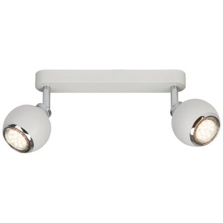 Brilliant LED Spotbalken Strahler Ina Weiß 2 x 3W GU10 500lm warmweiß 3000K schwenkbar