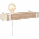 Brilliant Wandleuchte Holz/Weiß max. 30W E27 ohne Leuchtmittel mit Schalter