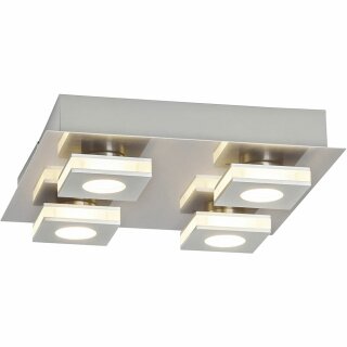 Brilliant LED Wand- & Deckenleuchte Transit Nickel/Alu 4 x 4W 1280lm warmweiß 3000K