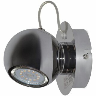 Brilliant LED Wandleuchte Wandspot Magnito Chrom 3W GU10 250lm warmweiß 3000K schwenkbar