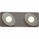 Brilliant LED Wand- & Deckenleuchte Crossing Nickel/Alu 2 x 4W 640lm warmweiß 3000K