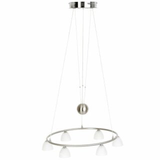 Brilliant Halogen Pendelleuchte Los Angeles Eisen/Weiß 6 x 20W G4 1800lm warmweiß 2800K höhenverstellbar