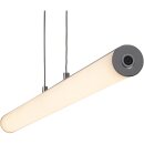 Brilliant LED Pendelleuchte Tube 100cm Chrom/Weiß 20,5W 1435lm warmweiß 3000K mit 3-Stufen Touchdimmer