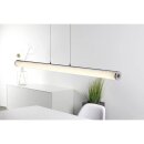 Brilliant LED Pendelleuchte Tube 100cm Chrom/Weiß 20,5W 1435lm warmweiß 3000K mit 3-Stufen Touchdimmer