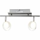 Brilliant LED Deckenleuchte Spotrohr Calvin Chrom 2 x 5W 720lm warmweiß 3000K schwenkbar