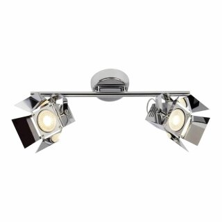 Brilliant LED Deckenleuchte Spotrohr Movie Chrom 2 x 5W GU10 690lm warmweiß 3000K schwenkbar