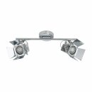 Brilliant LED Deckenleuchte Spotrohr Movie Chrom 2 x 5W GU10 690lm warmweiß 3000K schwenkbar