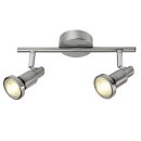 Brilliant LED Wand- und Deckenleuchte Ryan Eisen/Chrom 2 x 5W GU10 760lm warmweiß 3000K schwenkbar