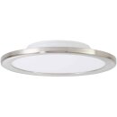 Brilliant LED Deckenleuchte Aufbau Panel Neptun Silber Ø30cm 23W 2100lm warmweiß 3000K
