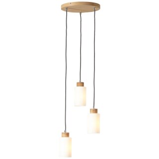 Brilliant Pendelleuchte Nature eiche/weiß 3-flammig max. 60W E27 ohne Leuchtmittel