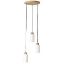 Brilliant Pendelleuchte Nature eiche/weiß 3-flammig max. 60W E27 ohne Leuchtmittel