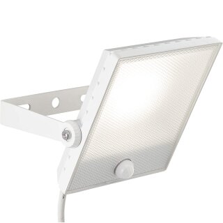 Brilliant LED Wandfluter Dryden Strahler Weiß IP65 mit Sensor 5W 400lm warmweiß 3000K Bewegungsmelder