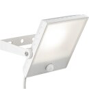 Brilliant LED Wandfluter Dryden Strahler Weiß IP65 mit Sensor 5W 400lm warmweiß 3000K Bewegungsmelder