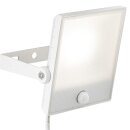 Brilliant LED Wandfluter Dryden Strahler Weiß IP65 mit Sensor 5W 400lm warmweiß 3000K Bewegungsmelder