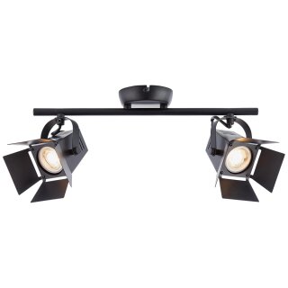 Brilliant LED Deckenfluter Movie Schwarz 39cm 2-flammig 2 x 5W GU10 760lm Warmweiß 3000K schwenkbar