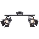Brilliant LED Deckenfluter Movie Schwarz 39cm 2-flammig 2 x 5W GU10 760lm Warmweiß 3000K schwenkbar