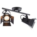 Brilliant LED Deckenfluter Movie Schwarz 39cm 2-flammig 2 x 5W GU10 760lm Warmweiß 3000K schwenkbar