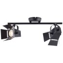 Brilliant LED Deckenfluter Movie Schwarz 39cm 2-flammig 2 x 5W GU10 760lm Warmweiß 3000K schwenkbar