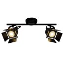 Brilliant LED Deckenfluter Movie Schwarz 39cm 2-flammig 2 x 5W GU10 760lm Warmweiß 3000K schwenkbar
