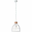 Brilliant Pendelleuchte Matrix Wood Metall/Holz weiß matt max. 60W E27 ohne Leuchtmittel kürzbar