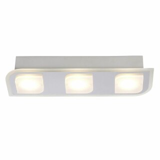 Brilliant LED Wand- & Deckenleuchte Form Chrom/Weiß 3-flammig IP44 3 x 4W 960lm warmweiß 3000K