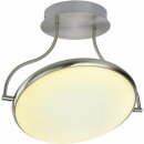 Brilliant LED Deckenleuchte Double Edelstahl/Weiß 25W 1932lm warmweiß 3000K schwenkbar