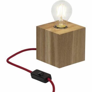 Brilliant Tischleuchte Yorkshire Eiche Würfel max. 60W E27 ohne Leuchtmittel mit Schalter