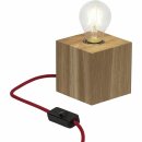 Brilliant Tischleuchte Yorkshire Eiche Würfel max. 60W E27 ohne Leuchtmittel mit Schalter