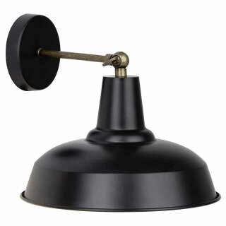 Brilliant Wandleuchte Ronaldino Schwarz/Messing Antik max. 60W E27 ohne Leuchtmittel schwenkbar