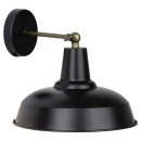 Brilliant Wandleuchte Ronaldino Schwarz/Messing Antik max. 60W E27 ohne Leuchtmittel schwenkbar