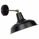 Brilliant Wandleuchte Ronaldino Schwarz/Messing Antik max. 60W E27 ohne Leuchtmittel schwenkbar