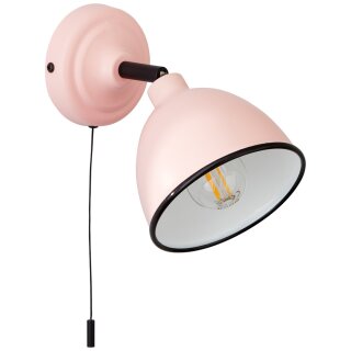 Brilliant Wandleuchte Spot Telio Rosa max. 28W E14 ohne Leuchtmittel schwenkbar mit Zugschalter