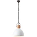Brilliant Pendelleuchte Barrow Holz/Weiß rund Ø42cm max. 40W E27  ohne Leuchtmittel Pendel kürzbar