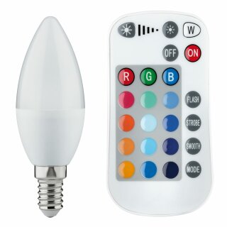 Paulmann LED Leuchtmittel Kerze 3,5W E14 opal 75lm RGB Farbwechsel mit Fernbedienung