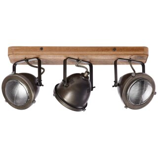 Brilliant Deckenstrahler Carmen Wood Stahl / Holz max. 3 x 5W GU10 ohne Leuchtmittel schwenkbar